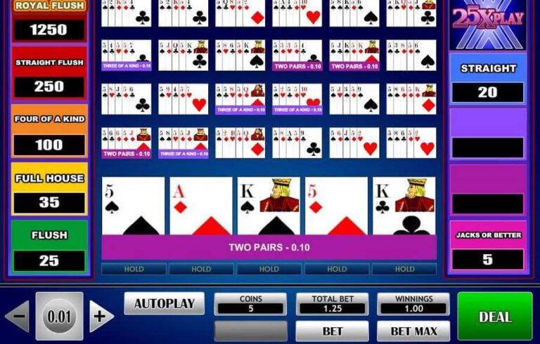 25x Play Poker