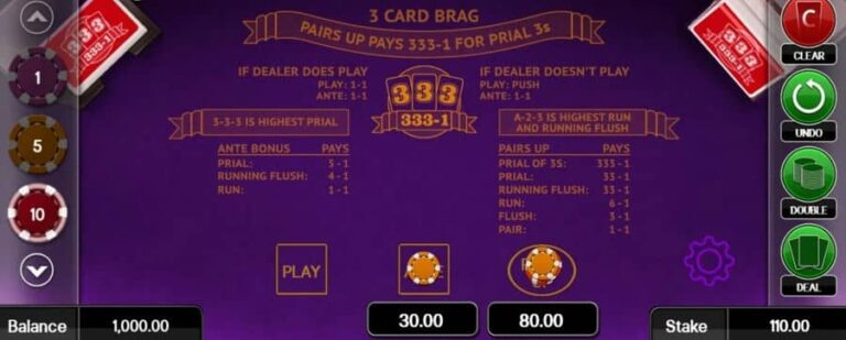 3 Card Brag (CORE Gaming)