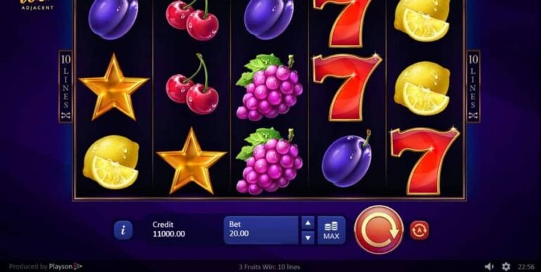 3 Fruits Win: 10 lines