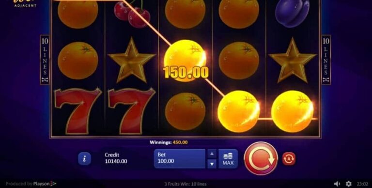 3 Fruits Win: 10 lines