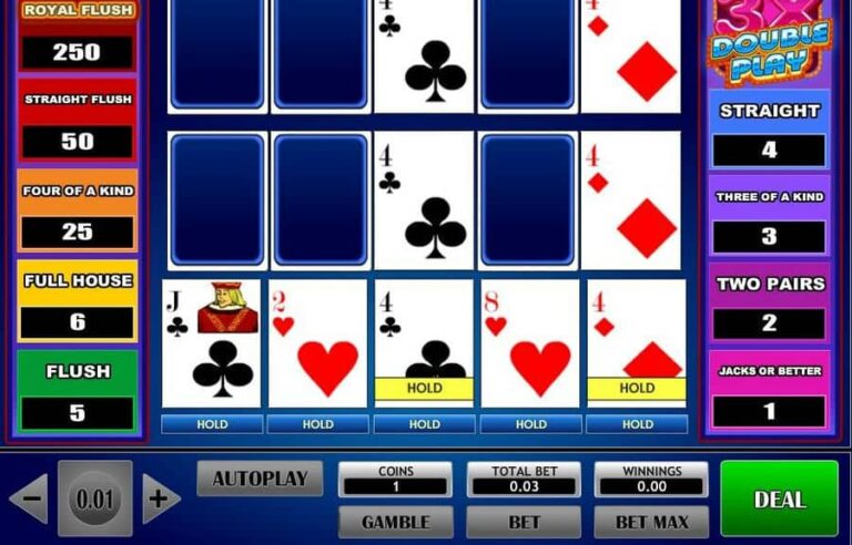 3x Double Play Poker