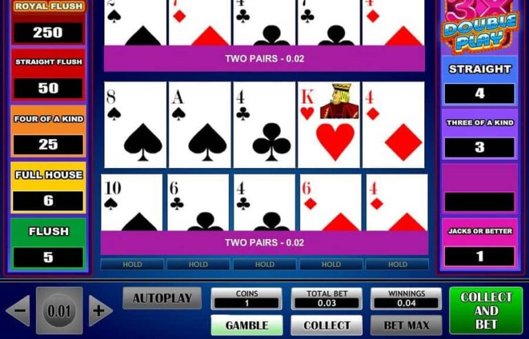 3x Double Play Poker