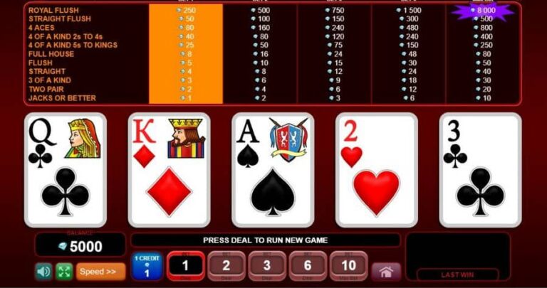4 of a kind Bonus Poker (Amusnet Interactive)