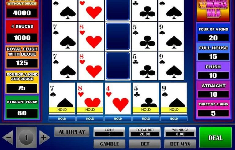 4x Deuce Wild Poker