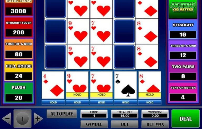 4x Tens Or Better Poker