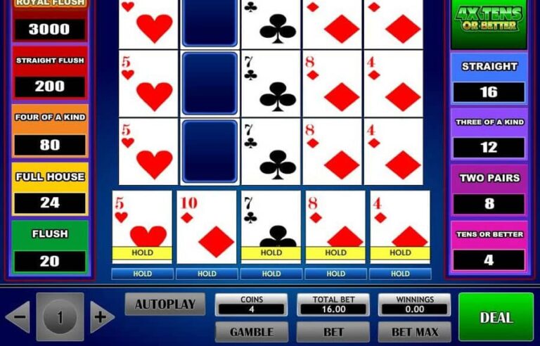 4x Tens Or Better Poker