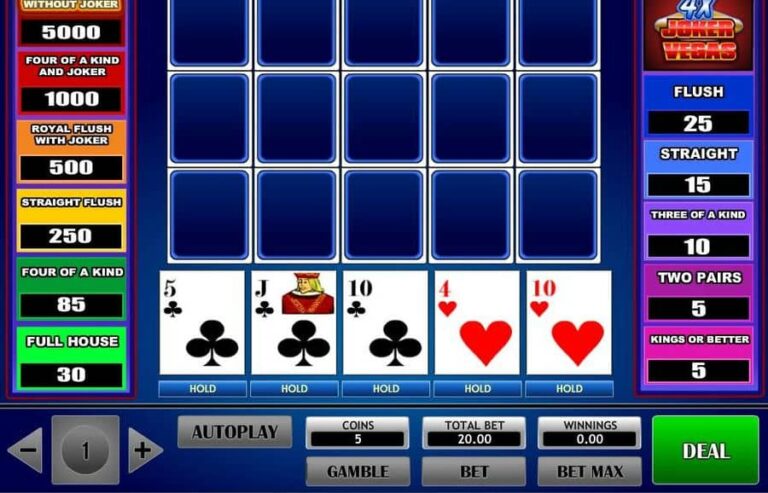 4x Vegas Joker Poker
