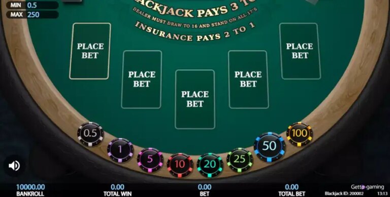 5 Hand Blackjack (Getta Gaming)