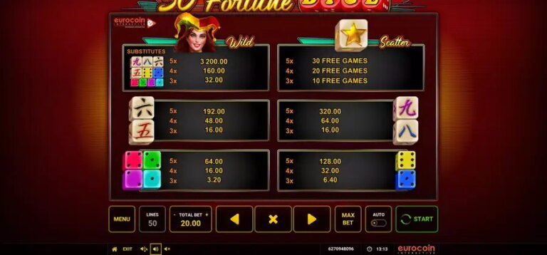 50 Fortune Dice