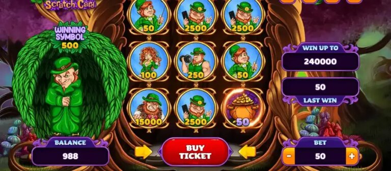 8 Leprechauns Scratch Card