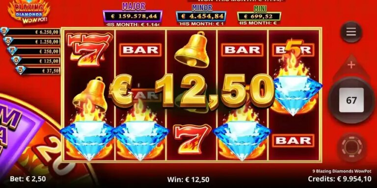 9 Blazing Diamonds Wowpot