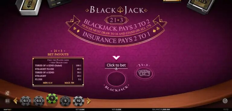 Blackjack 21+3 (iSoftBet)