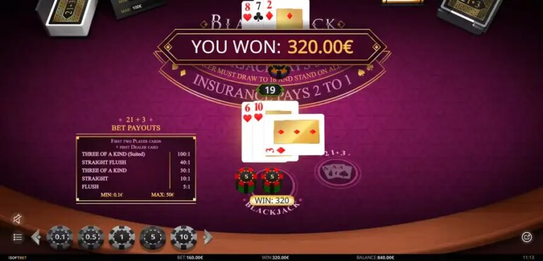 Blackjack 21+3 (iSoftBet)