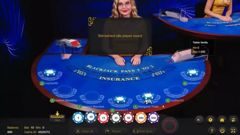Blackjack Bet Behind