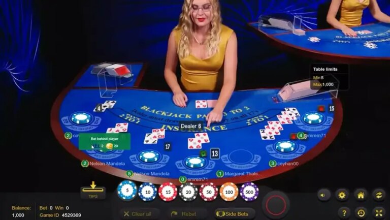 Blackjack Bet Behind