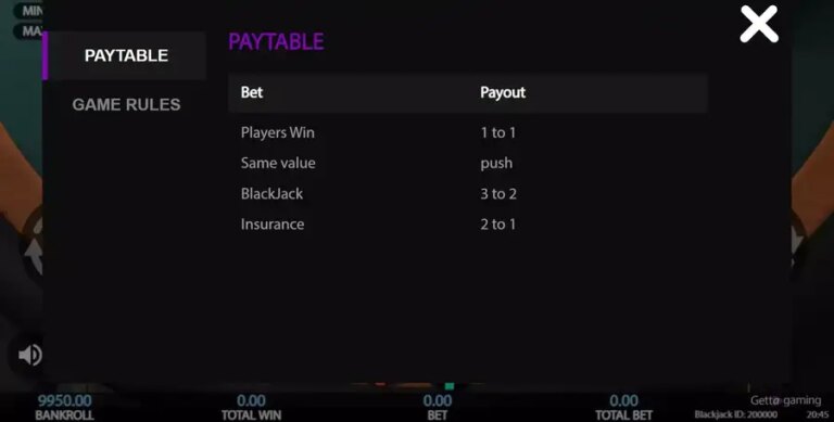 Blackjack (Getta Gaming)
