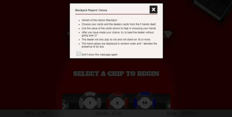 Blackjack Players Choise