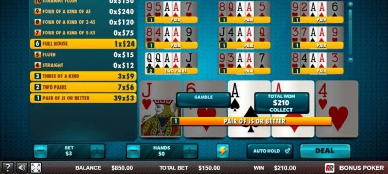 Bonus Poker (Red Rake)