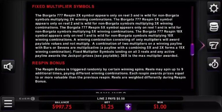Borgata 777 Respin