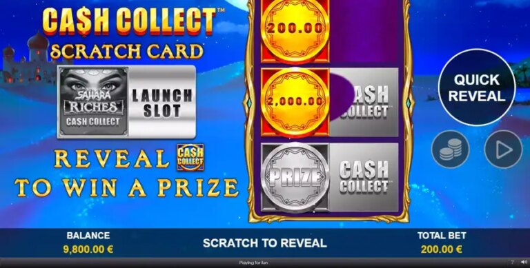 Cash Collect Scratch Card