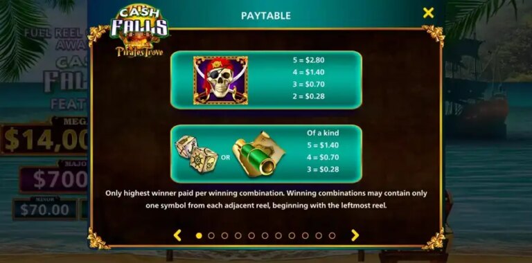 Cash Falls Pirates Trove