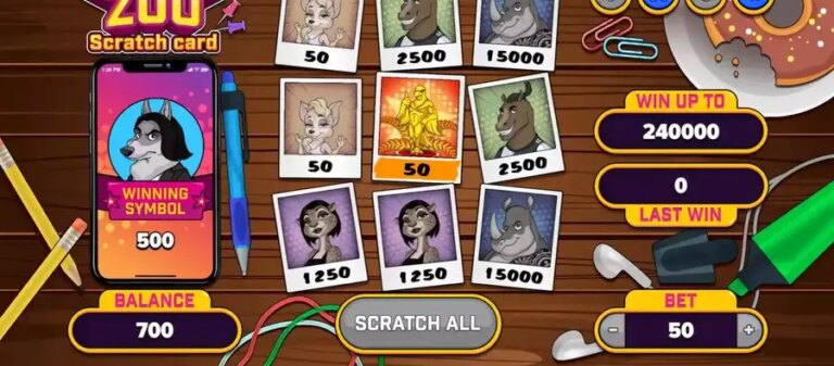 Celebrity Zoo Scratch Card