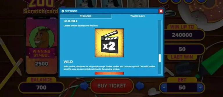 Celebrity Zoo Scratch Card