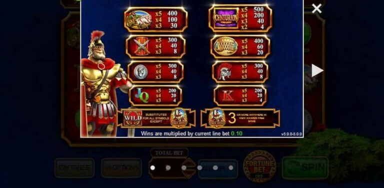 Centurion Free Spins