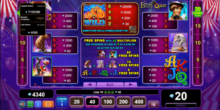 Circus Brilliant Egypt Quest