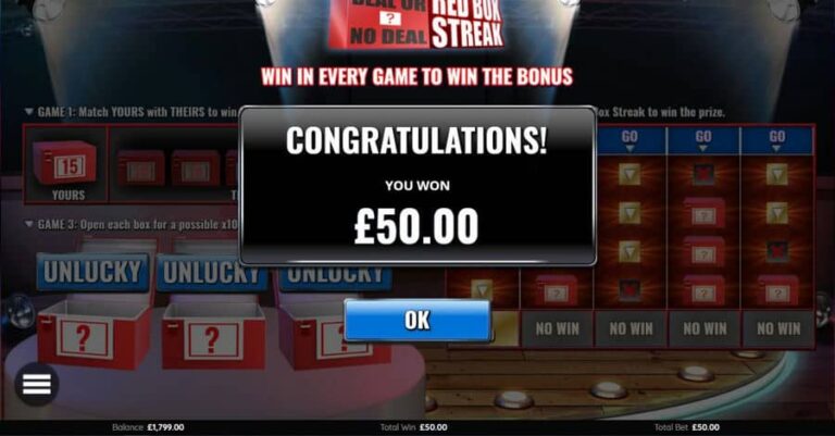 Deal or No Deal Red Box Streak