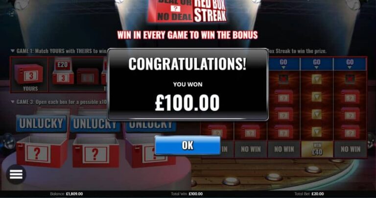 Deal or No Deal Red Box Streak