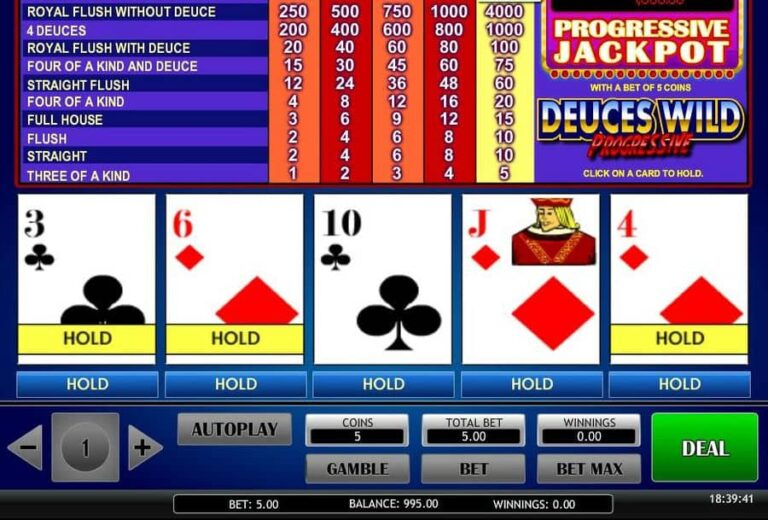 Deuces Wild Progressive Poker