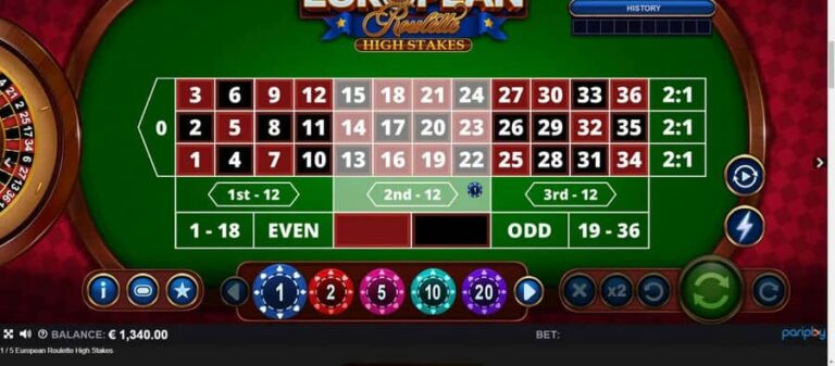 European Roulette High Stakes