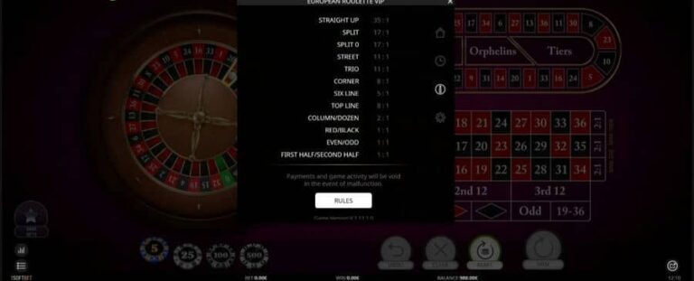 European Roulette VIP (iSoftBet)