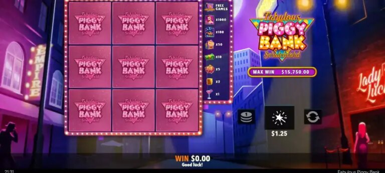 Fabulous Piggy Bank Scratch Card