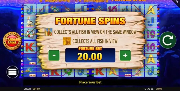Fishin’ Frenzy Fortune Spins