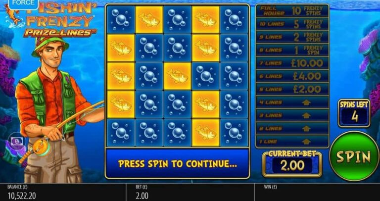 Fishin Frenzy Prize Lines