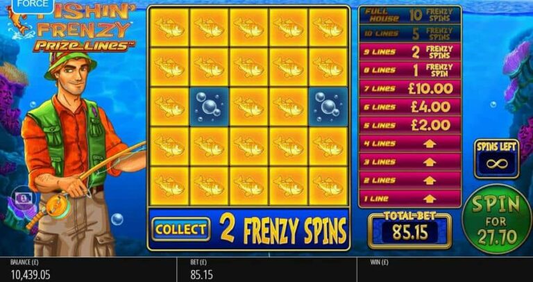 Fishin Frenzy Prize Lines