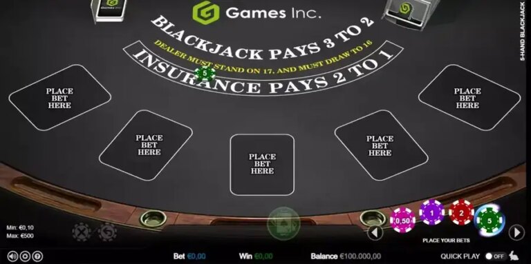Five Hand Blackjack (Games Inc)
