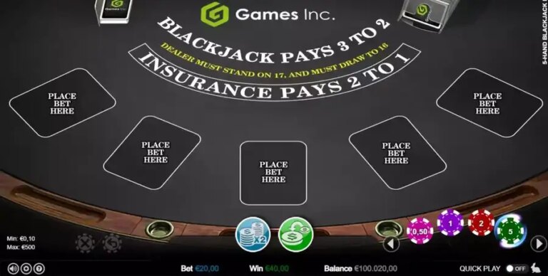 Five Hand Blackjack (Games Inc)