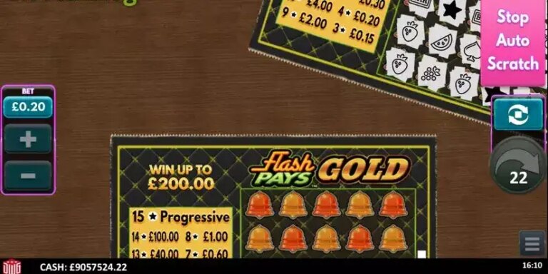 Flash Pays Gold Scratcher