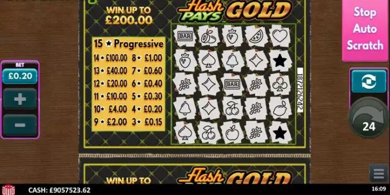 Flash Pays Gold Scratcher