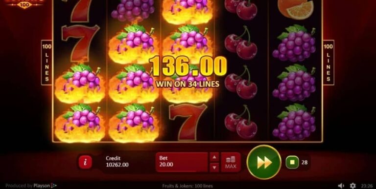 Fruits Jokers: 100 lines