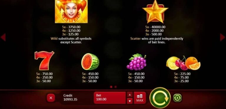 Fruits and Jokers: 40 lines