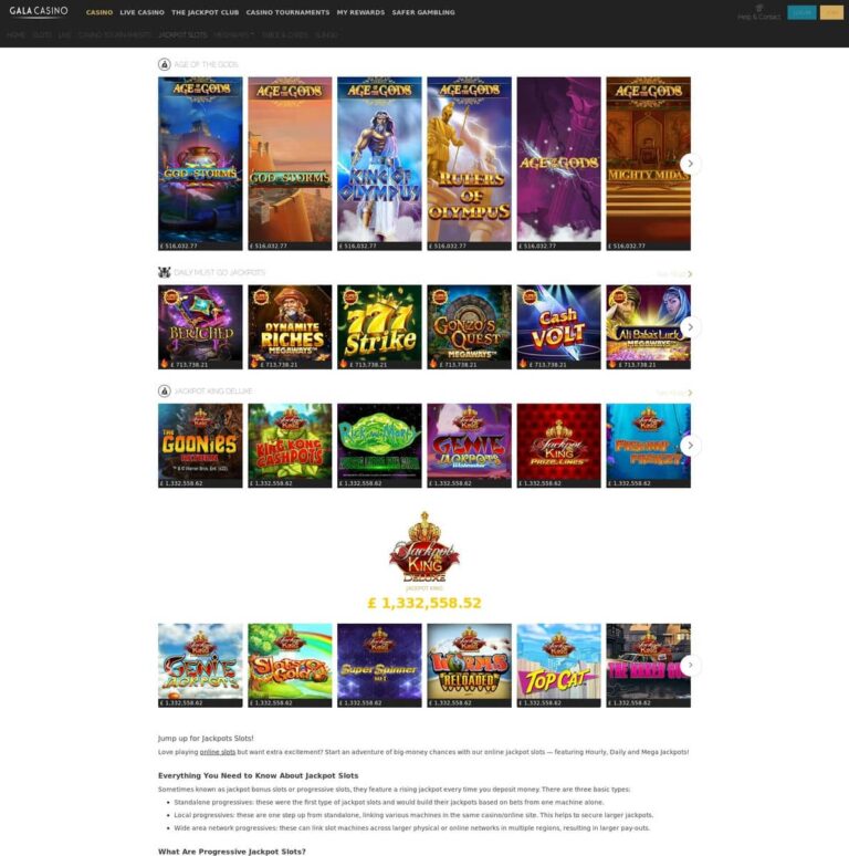Gala Casino Jackpots