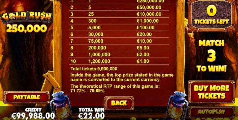 Gold Rush Scratchcard