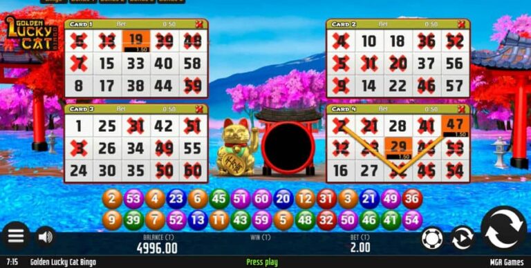 Golden Lucky Cat Bingo