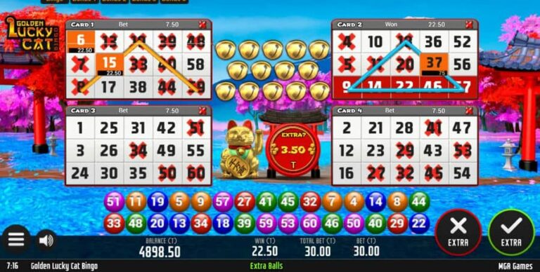 Golden Lucky Cat Bingo