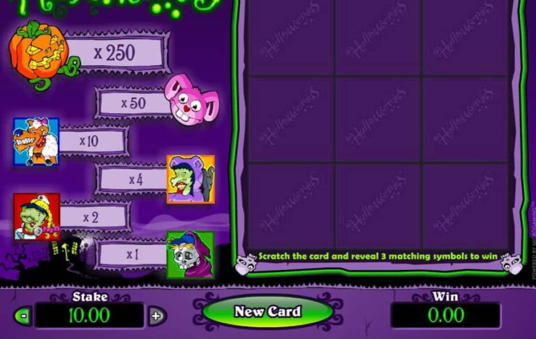 Halloweenies Scratch Card