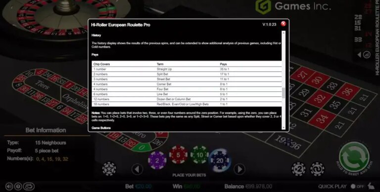 Hi-Roller Roulette (Games Inc)